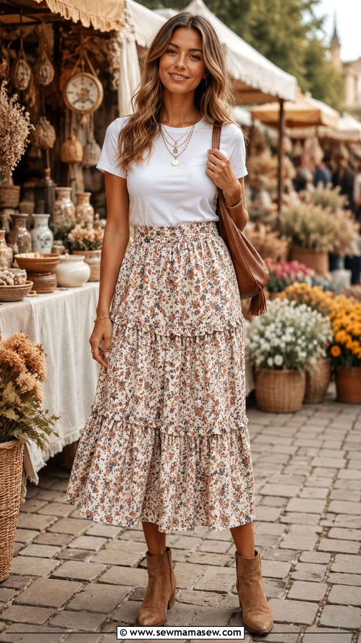 Crochet Crop Top With Wide Leg Pants And Layered Necklaces - 25 Boho outfit ideas with layered necklaces