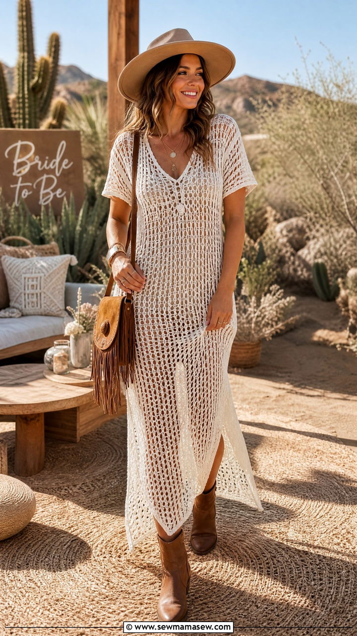 Crochet Dress Over A Slip Outfit - 30 bridal shower outfit ideas for women