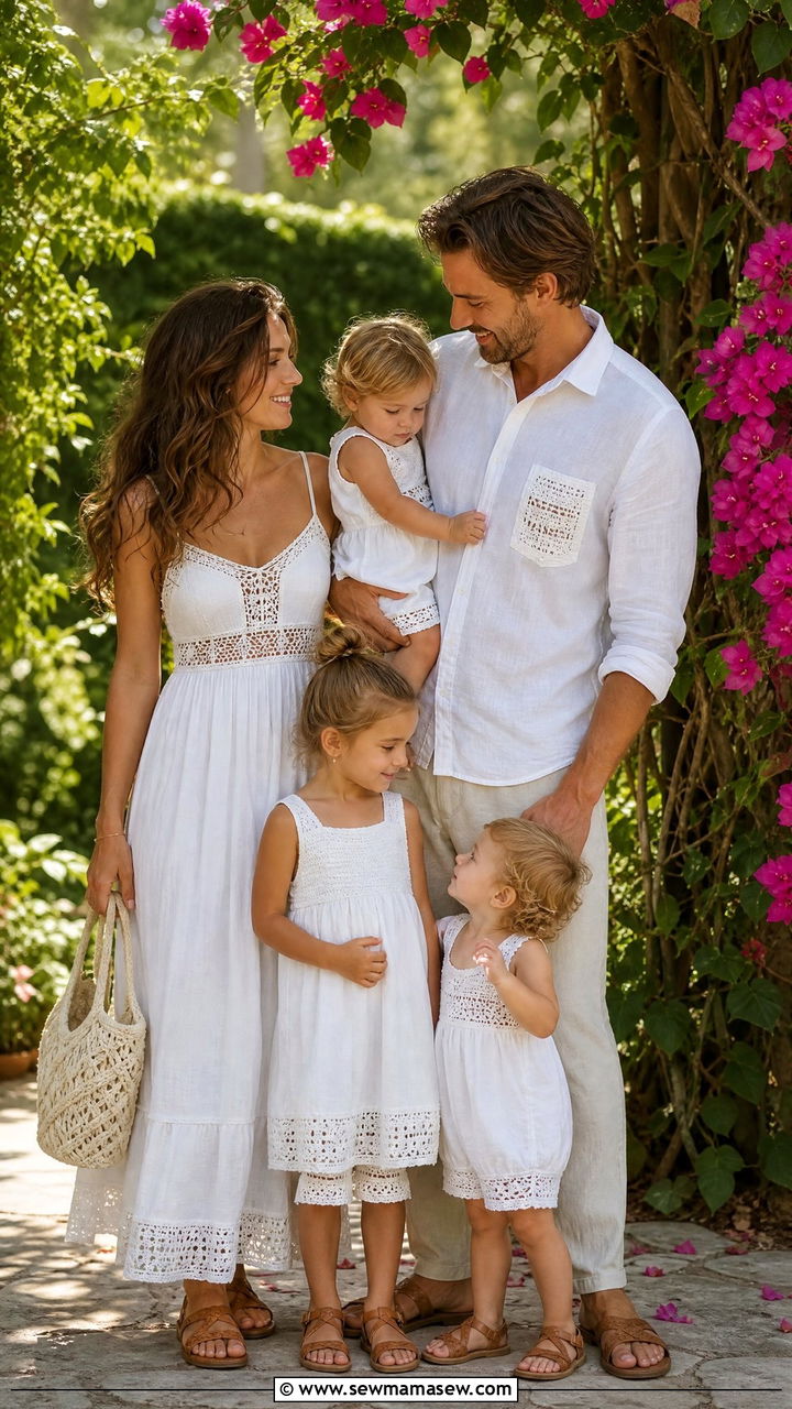 Crochet and Lace Matching Family Outfits - 30 Matching summer family outfits