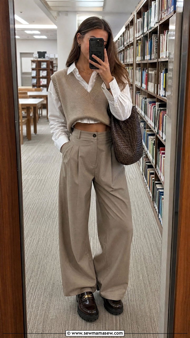 Crop Top With A Sweater Vest Outfit - 25 how to style crop top