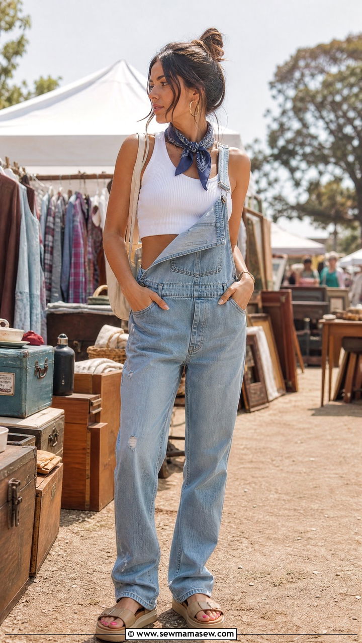 Crop Top With Overalls Summer Outfit - 30 Summer outfits with crop top