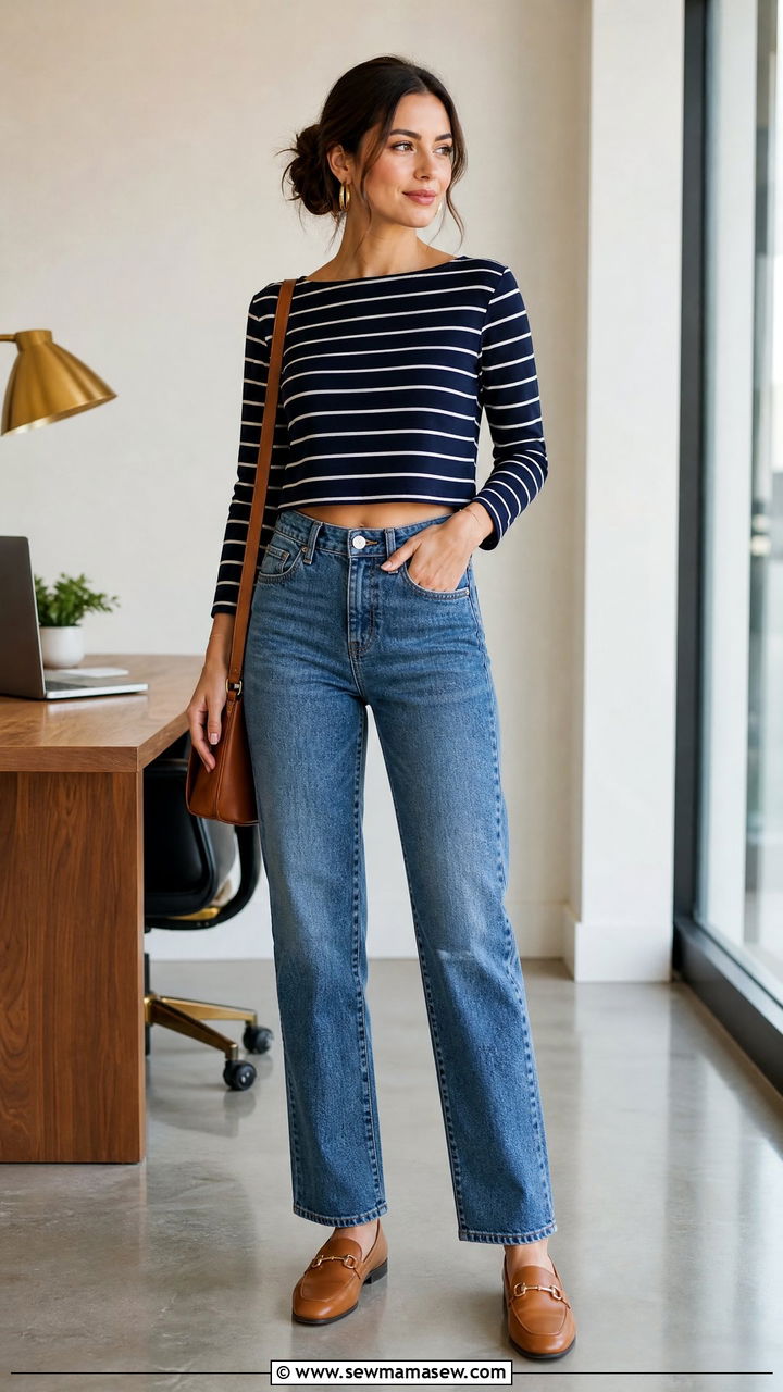 Crop Top With Straight Leg Jeans - 30 How to style a crop top