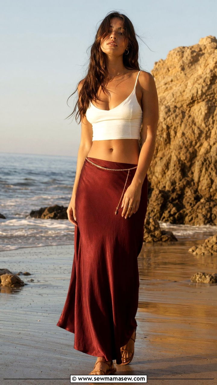 Crop Top and Maxi Skirt Outfit - 35 90s outfits ideas