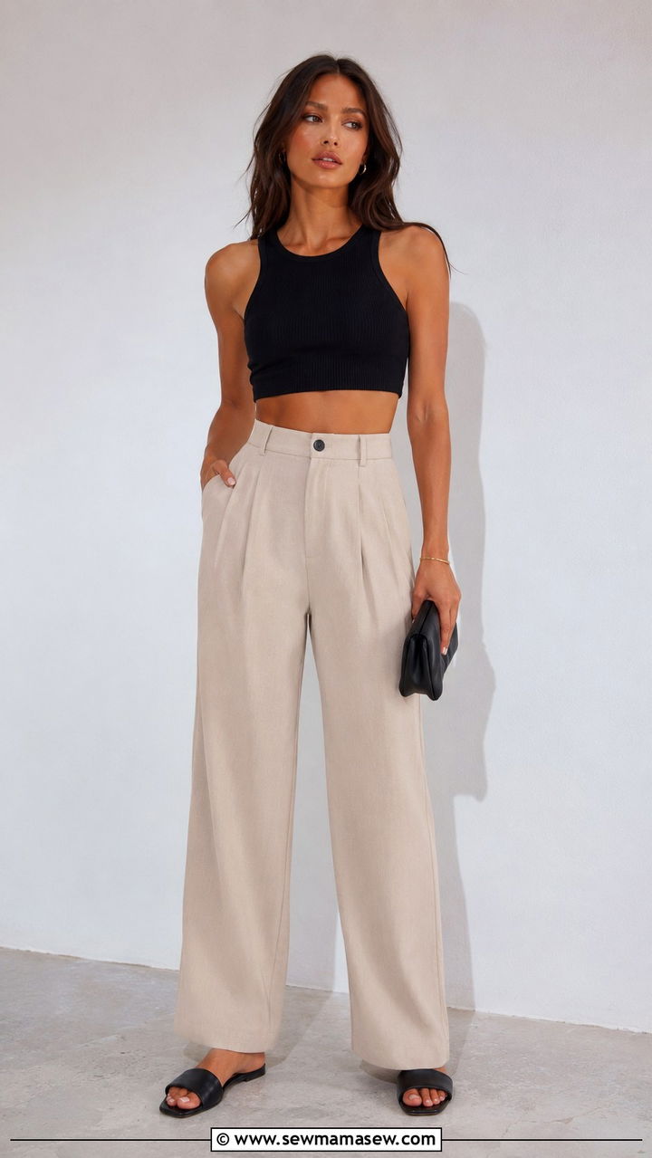 Crop Top and Wide Leg Pants - 30 Outfit ideas for long torso
