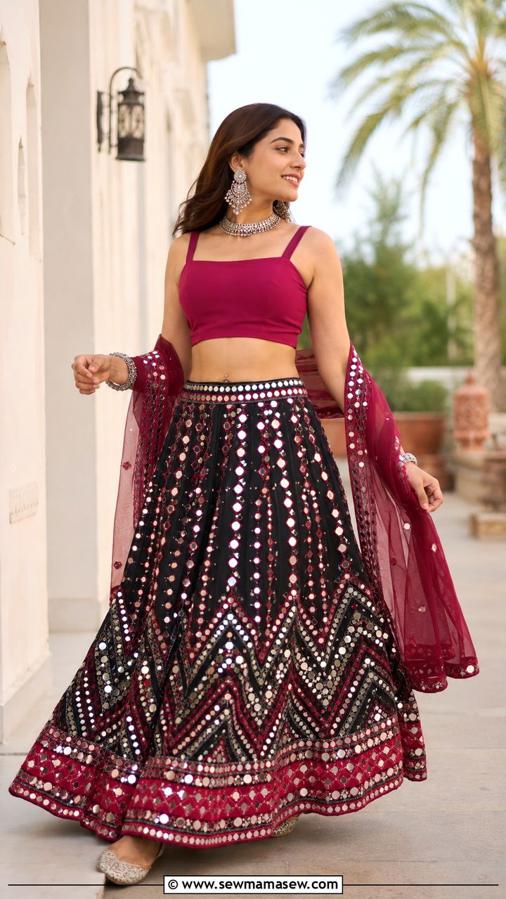 Crop top and flared skirt set - 30 Navratri outfit ideas