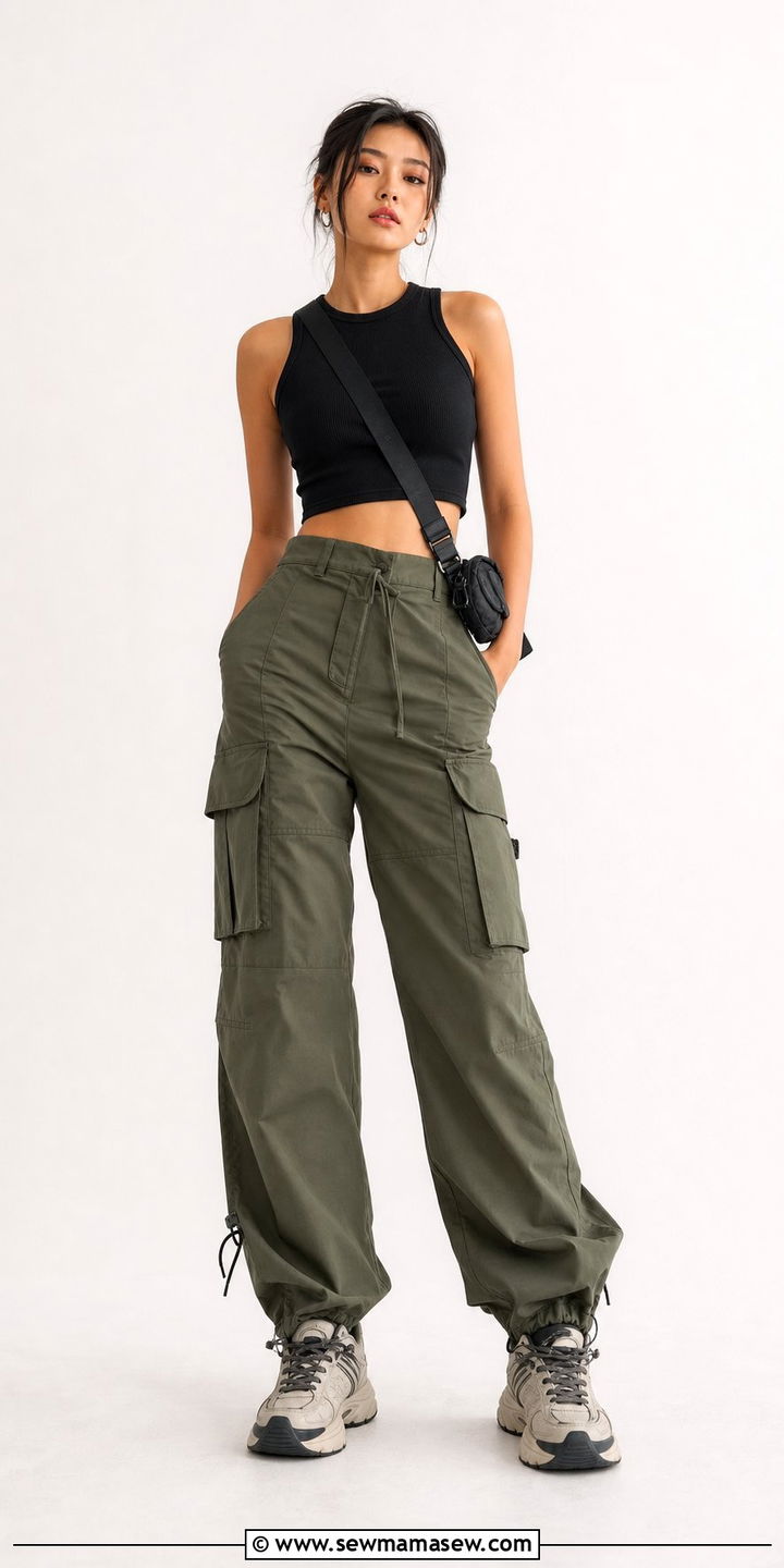 Crop top with cargo pants spring outfit - 25 Spring outfits with crop top