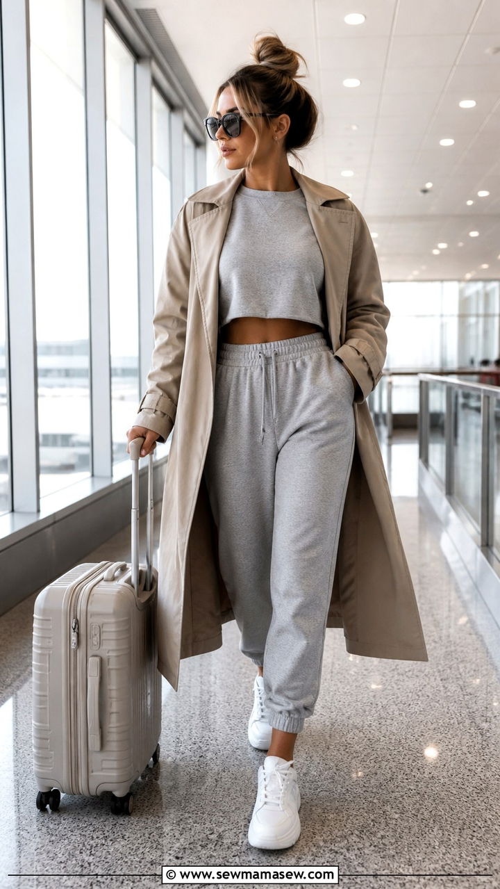 Crop top with joggers outfit casual - 40 crop top outfit ideas for women