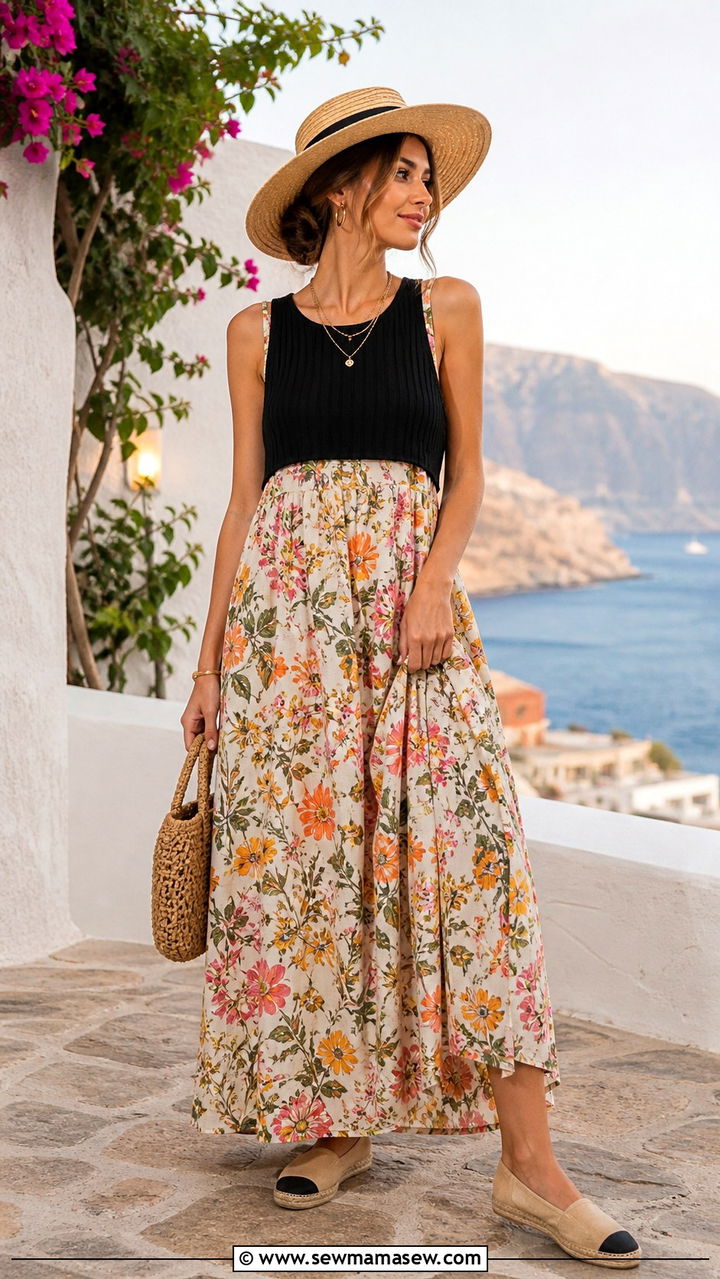 Crop top with maxi dress overlay outfit - 40 crop top outfit ideas for women