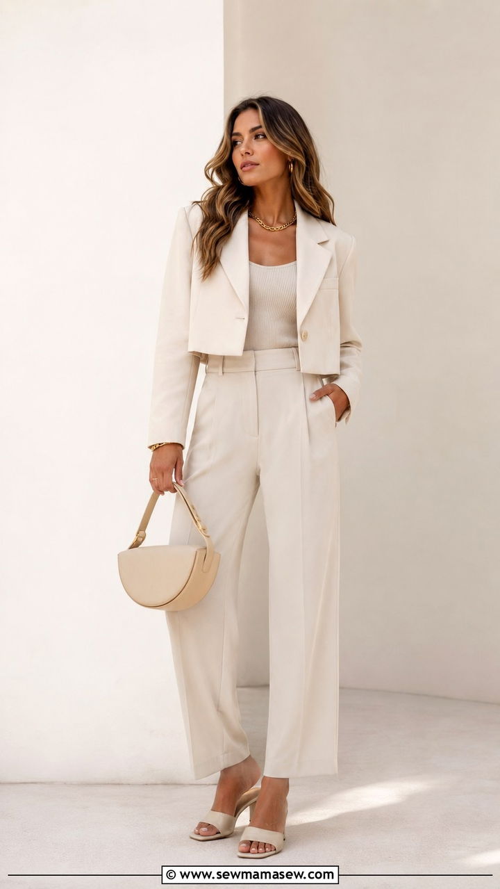 Cropped Blazer and High Waist Pants Outfit - 30 Developer outfit ideas