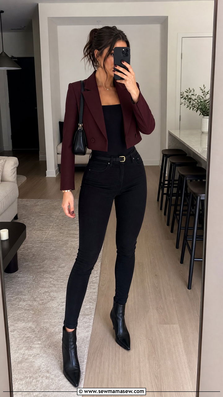 Cropped Blazer and Skinny Jeans Outfit - 25 How to style a cropped blazer