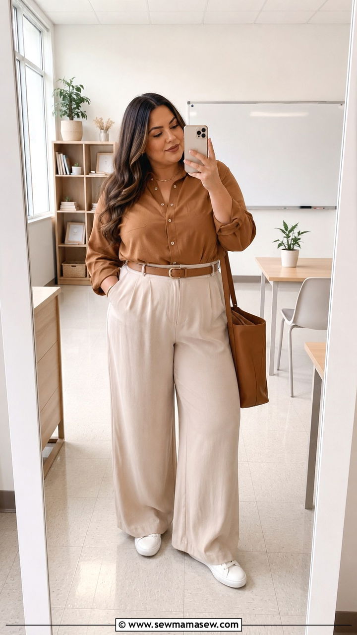 Cropped Blazer and Wide Leg Jeans Teacher Look - 30 Teacher outfits plus size