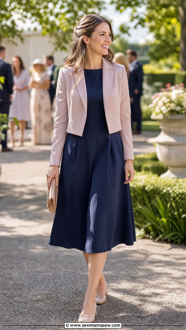 Cropped Blazer with an A Line Dress - 25 How to style a cropped blazer