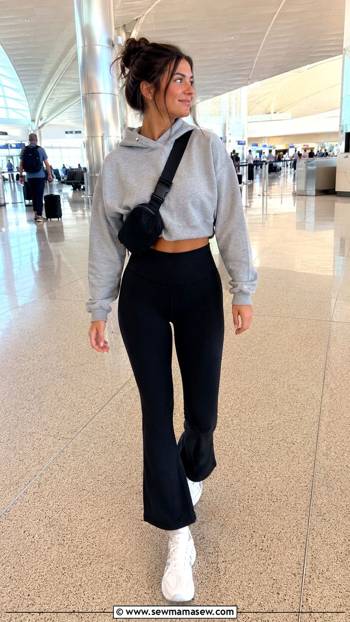Cropped Hoodie With Flare Leggings - 30 Outfit ideas for Gen Z women