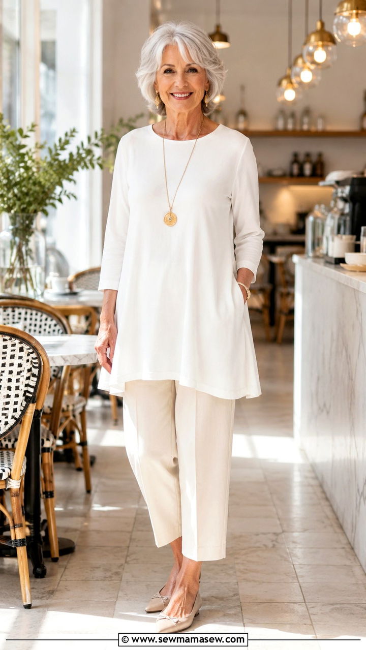 Cropped Pants With a Relaxed Tunic - 30 Trendy outfit ideas for women over 60
