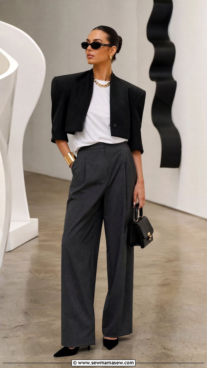 Cropped Sculpted Jacket Outfit - 30 glamoratti outfits aesthetic