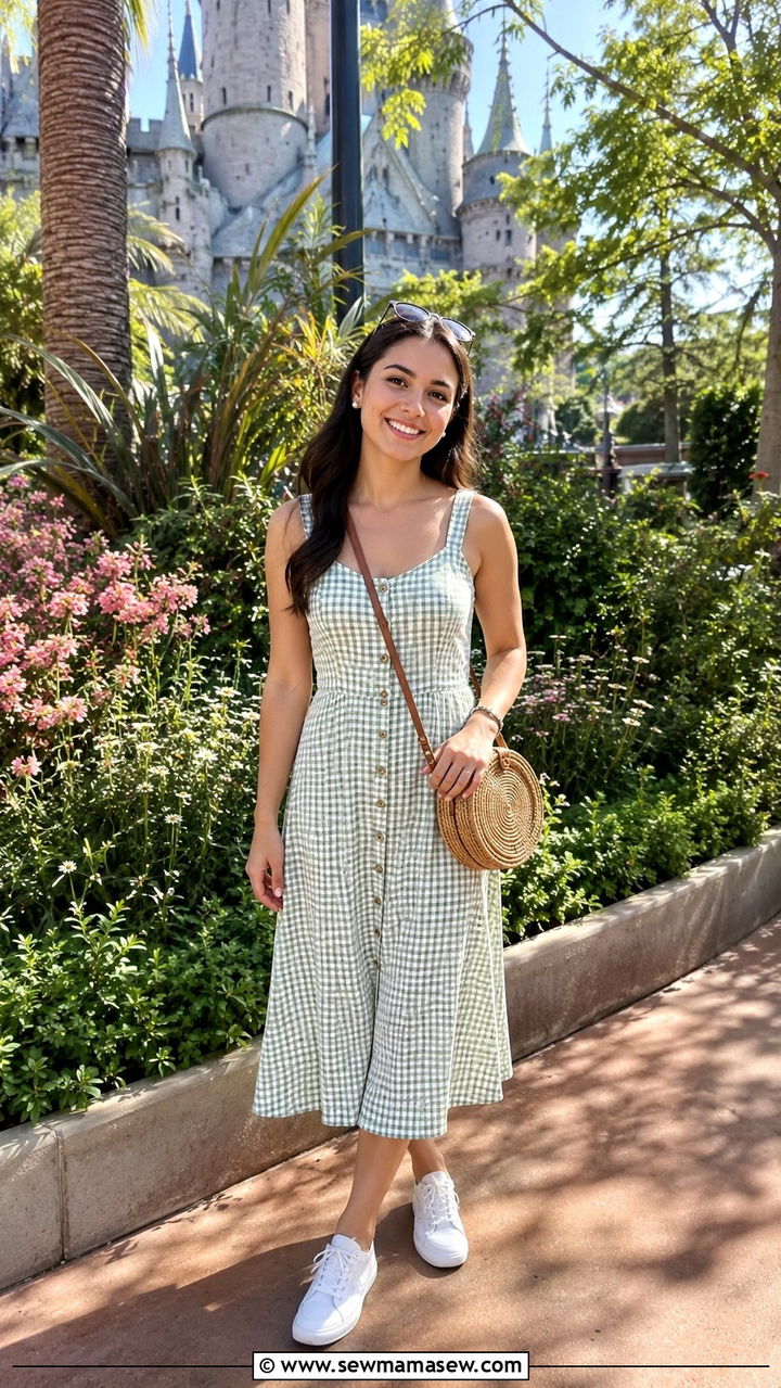Cropped Tank Top with Flowy Maxi Skirt and Flat Sandals - 30 Universal Studios Hollywood outfit ideas