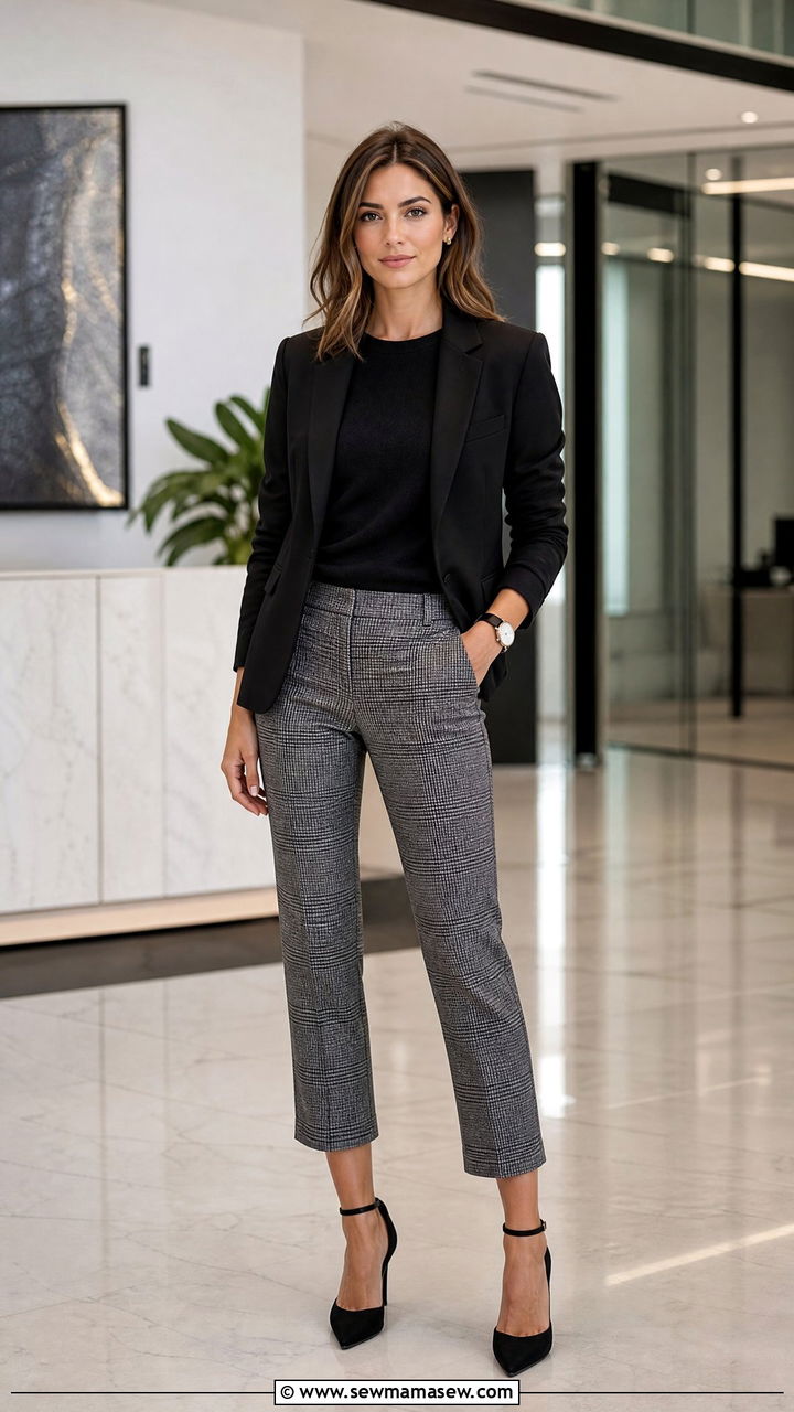 Cropped Trousers Outfit With Structured Jacket - 25 Interior designer outfit ideas
