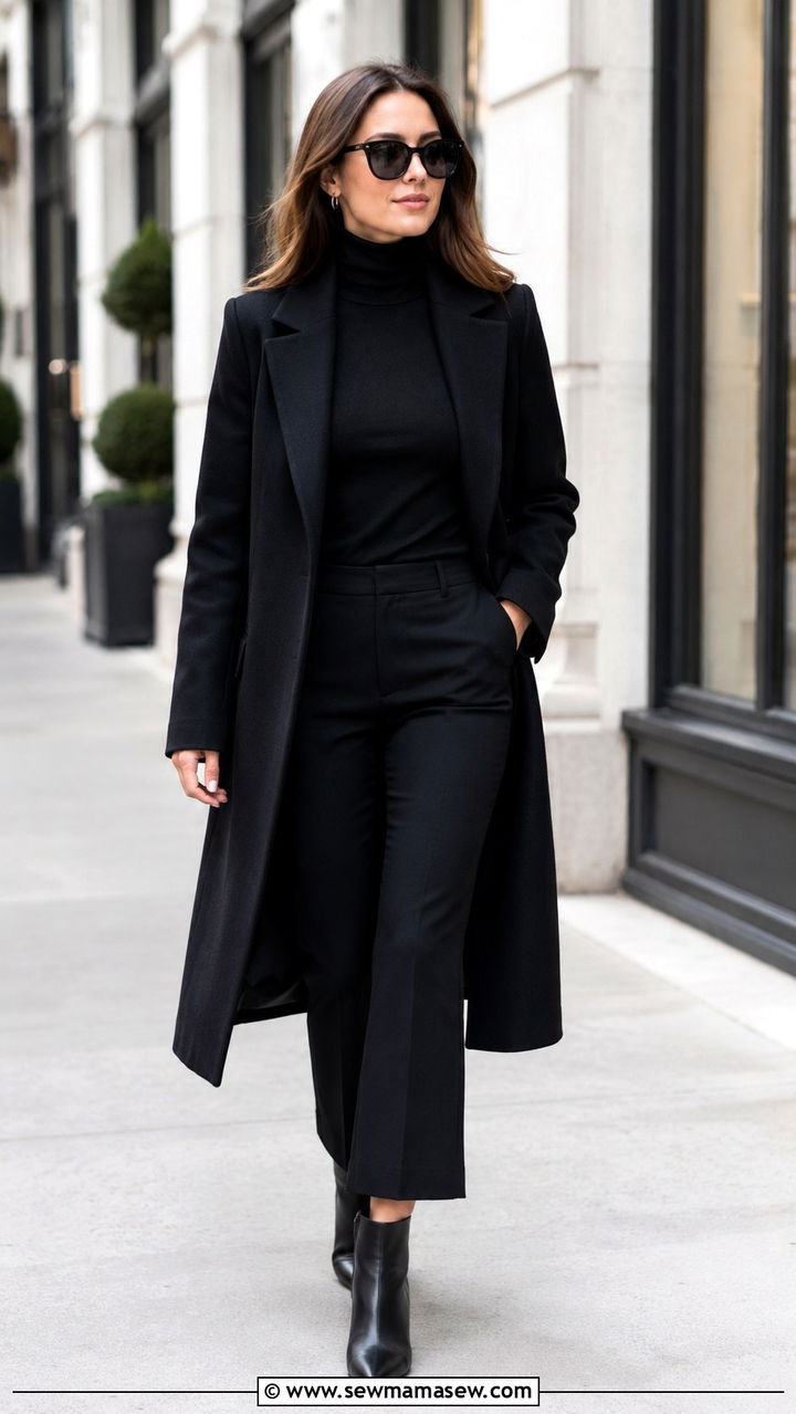Cropped Trousers with Ankle Boots - 30 chic trousers outfit ideas