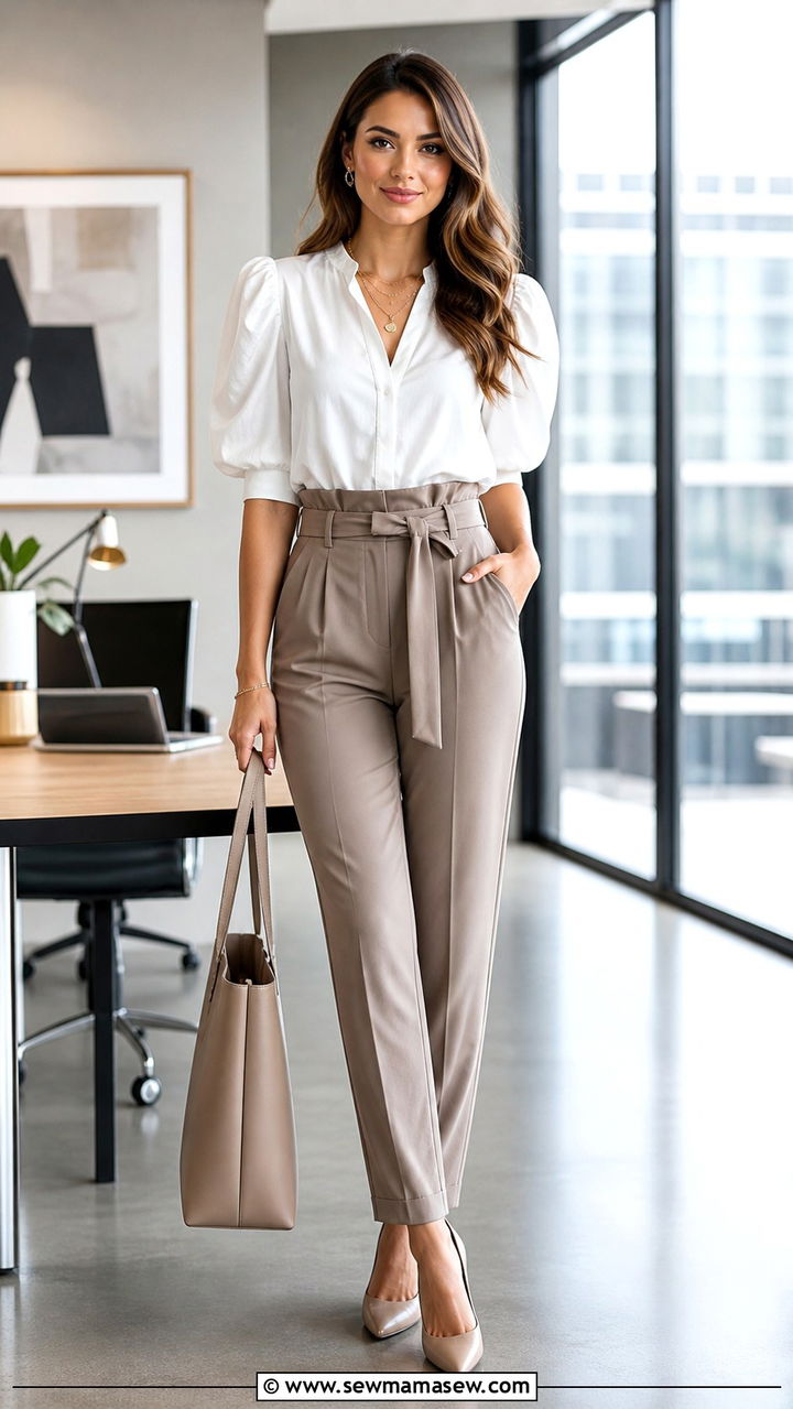Cropped Tweed Jacket and Slim Ankle Pants Outfit - 40 spring work outfit ideas