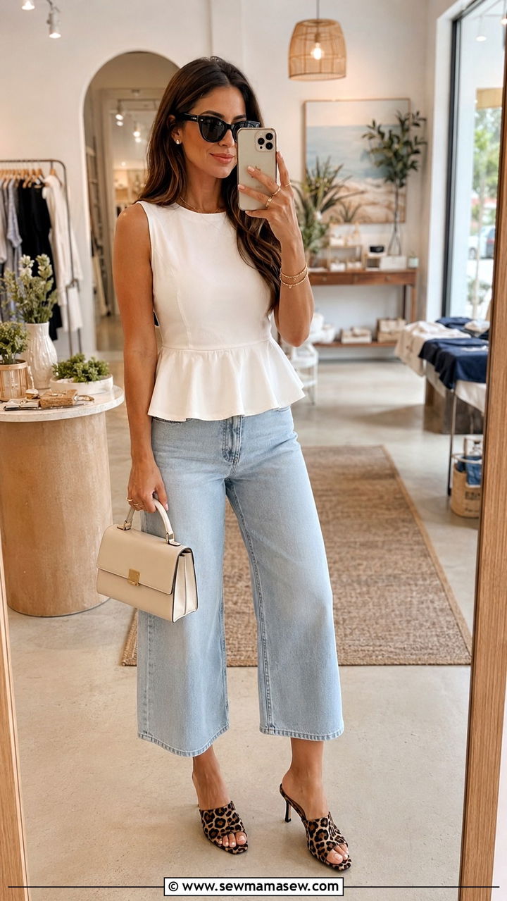 Cropped Wide Leg Jeans Outfit For Skinny Legs - 25 Outfit ideas for skinny legs