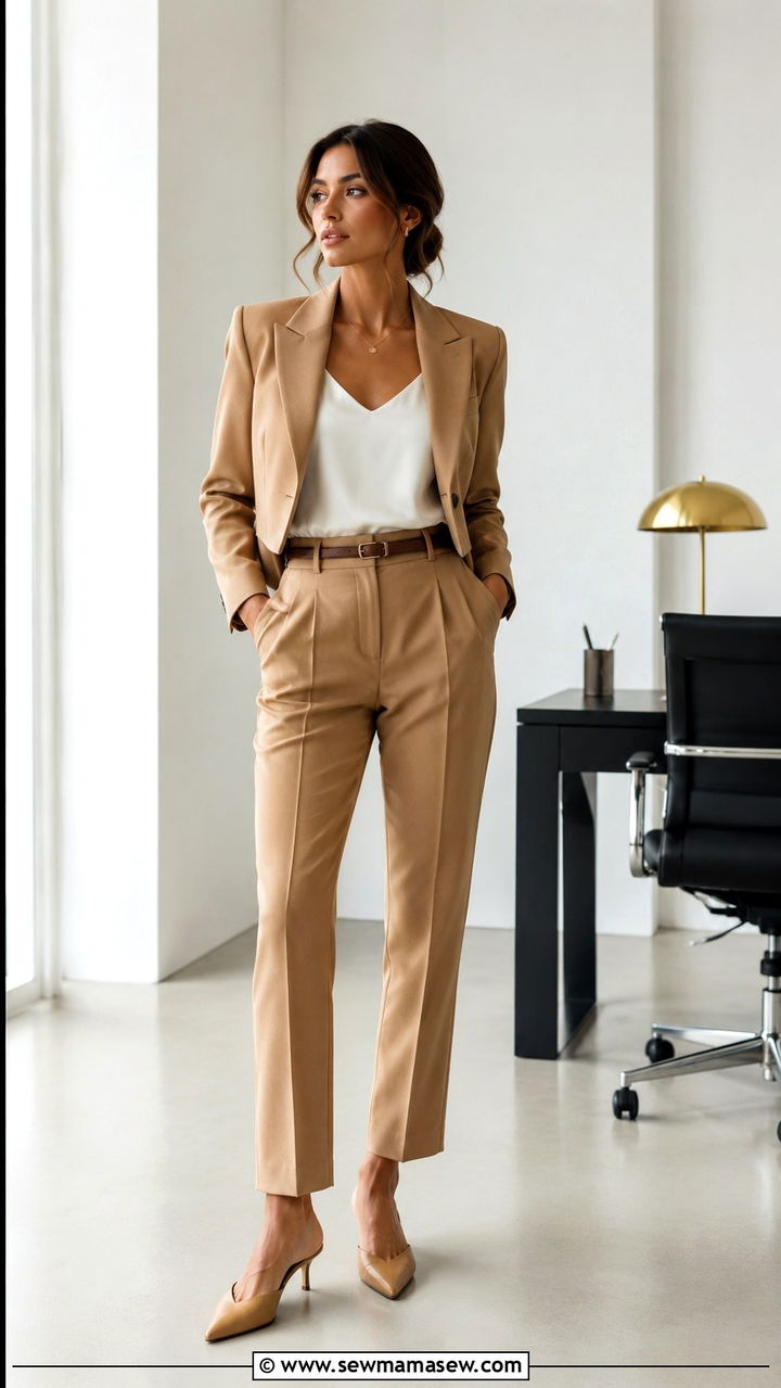 Cropped blazer and high waisted trousers petite - 30 Petite outfit ideas to balance proportions