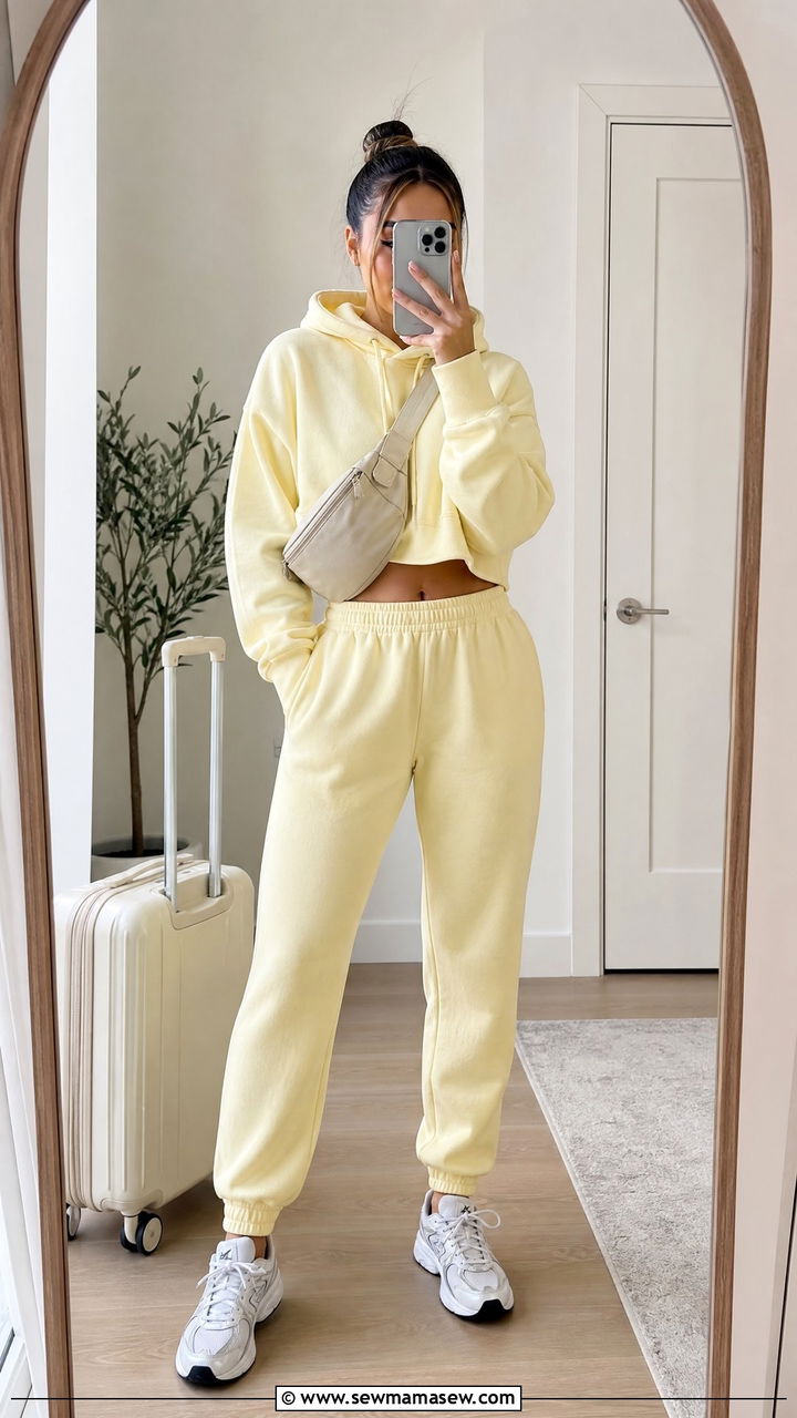 Cropped hoodie with matching joggers - 30 Summer outfits with joggers