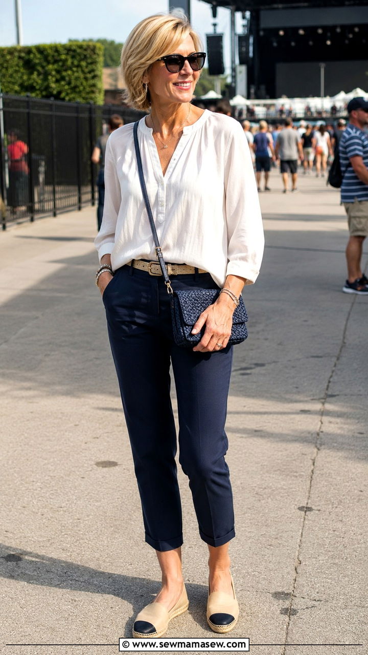 Cropped pants concert outfit over 50 - 25 What to wear to a concert over 50