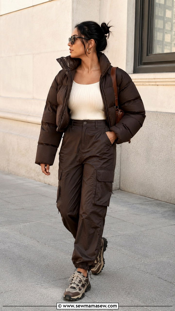 Cropped puffer outfit gorpcore - 30 Gorpcore outfit ideas