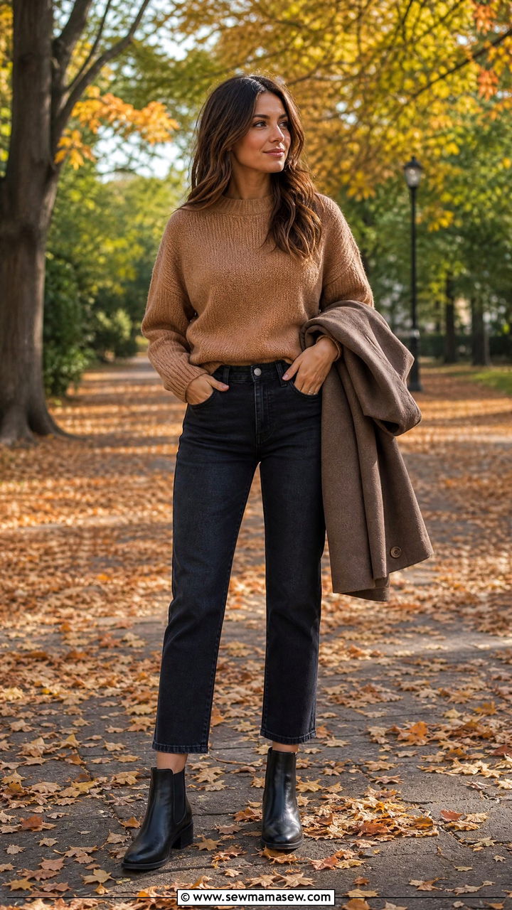 Cropped straight leg jeans with ankle boots - 25 How to style cropped jeans