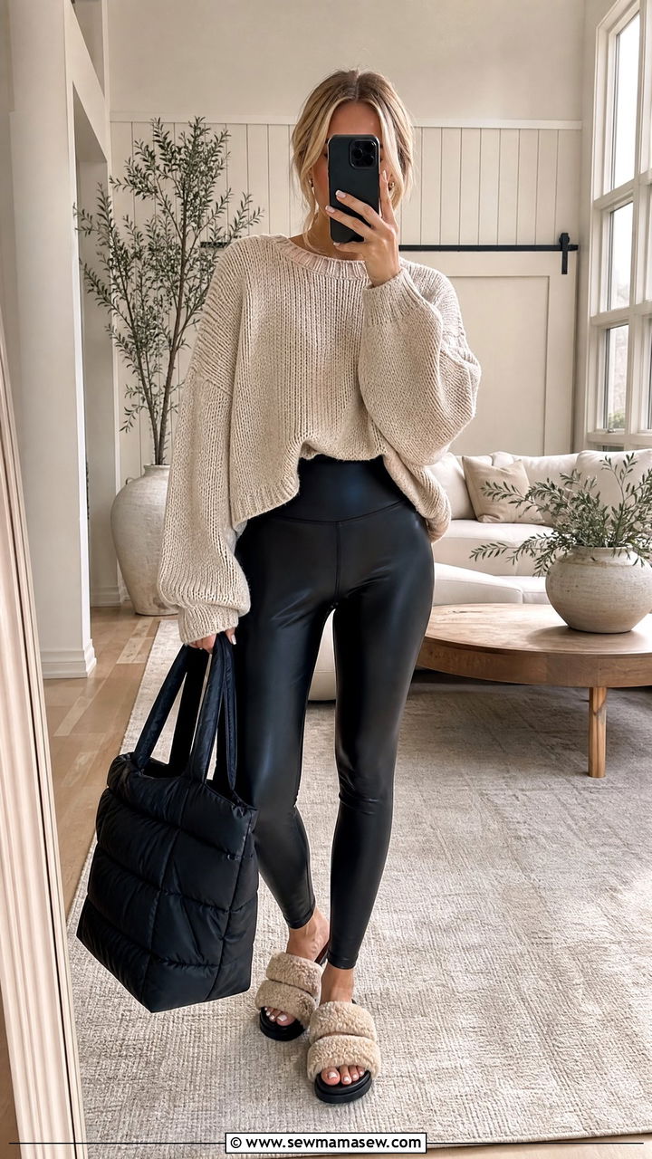 Cropped sweater with leggings - 25 How to style a cropped sweater