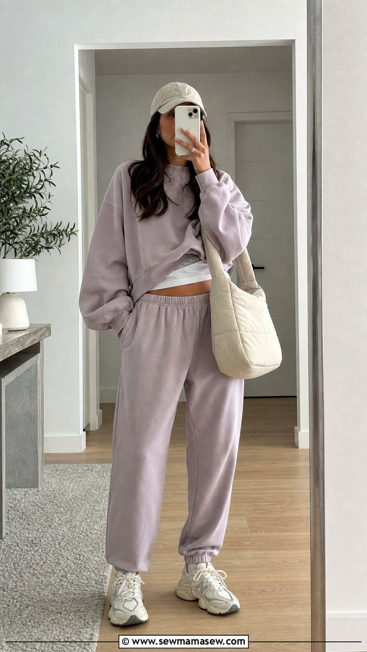 Cropped t shirt under an oversized sweatshirt with joggers - 25 spring layered t shirts outfit ideas