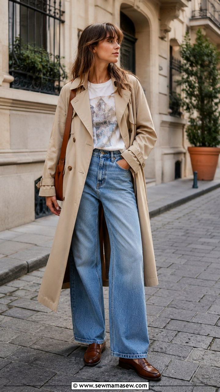 Cropped trench coat with all black outfit - 30 spring scandinavian outfits