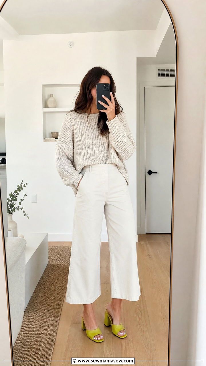 Cropped wide leg pants with heels outfit - 25 Wide leg pants outfit ideas with heels
