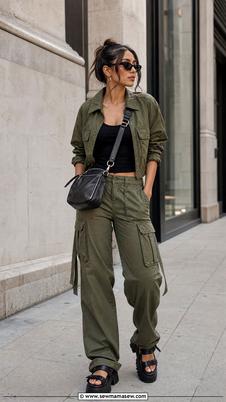 Crossbody Bag with Cargo Pants - 25 How to style a crossbody bag