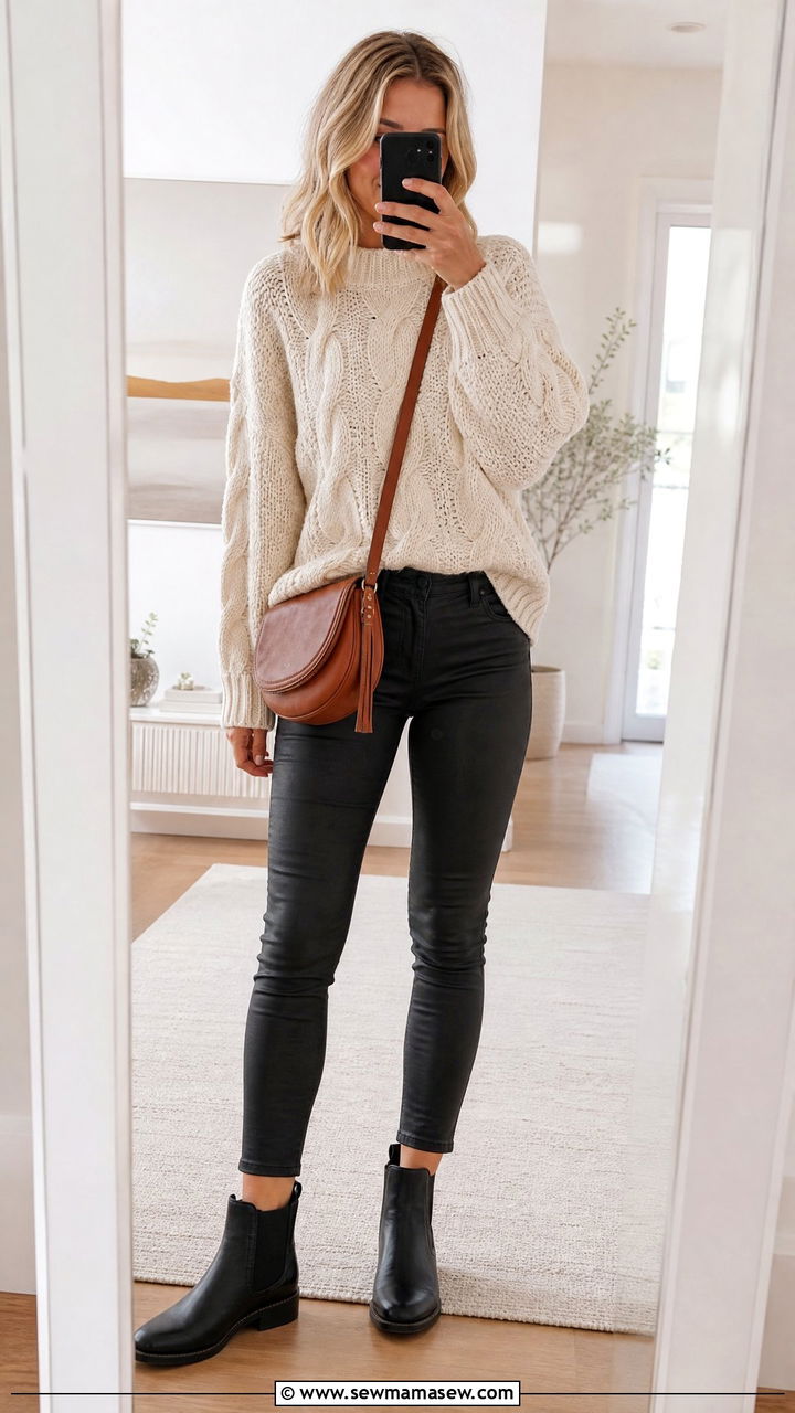 Crossbody Bag with a Knit Sweater - 25 How to style a crossbody bag