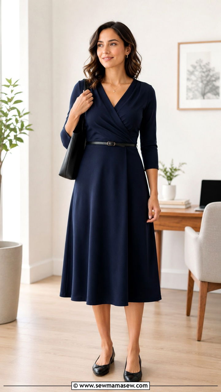Crossover Nursing Dress and Comfortable Flats - 25 Postpartum outfit ideas that fit new body