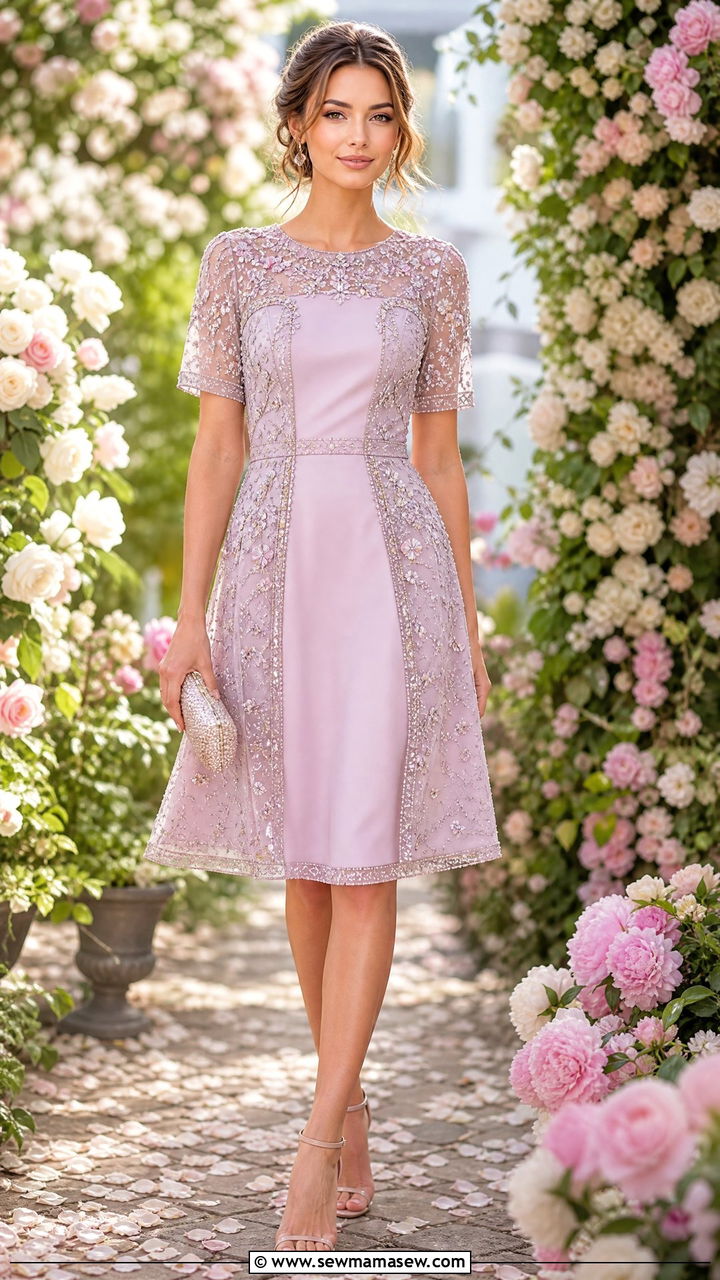 Crystal embellished pastel mini dress with sheer details - 35 Gigi Hadid spring outfit ideas