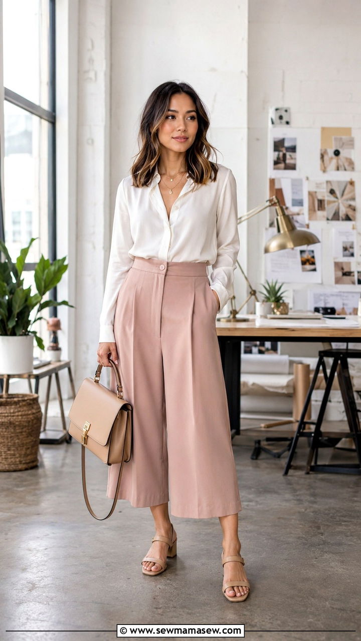 Culottes and blouse outfit petite modest - 30 Modest outfit ideas petite