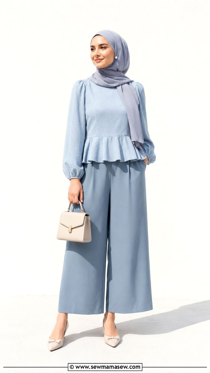 Culottes with Peplum Top - 30 modest music festival outfit ideas