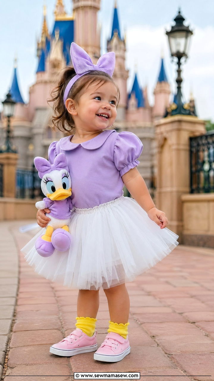 Daisy Duck Lavender Top and Tulle Skirt - 35 Disney outfit ideas for toddlers