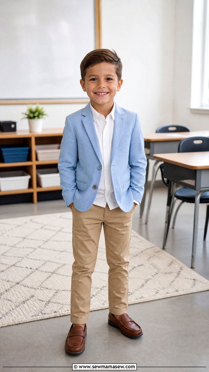 Dapper Suit Jacket With Chinos - 30 Elementary school picture day outfit ideas