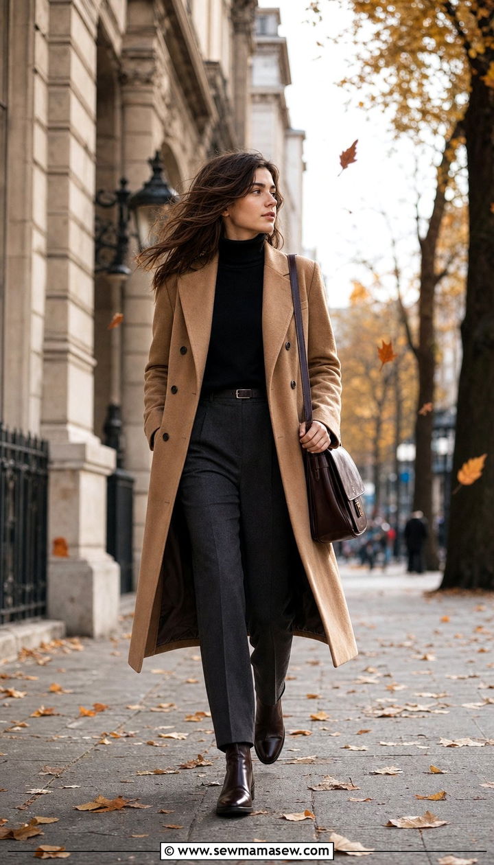 Dark Academia Outfit Wool Overcoat Turtleneck Trousers - 25 dark academia outfits 2026