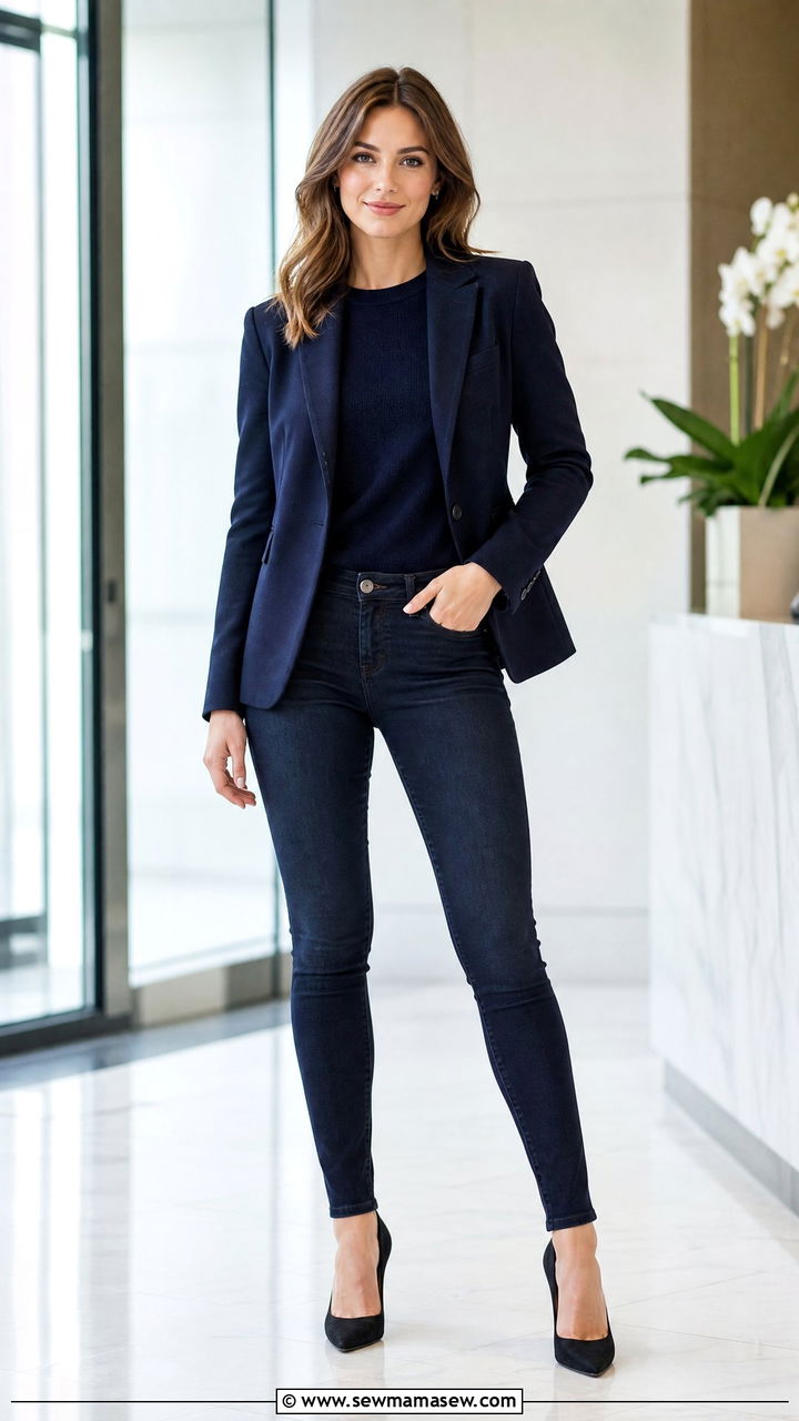 Dark Wash Skinny Jeans Monochrome Outfit - 25 chic skinny jeans outfit ideas