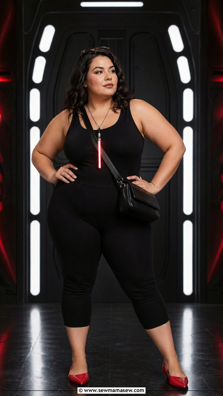 Darth Vader Black and Red Outfit - 35 Disney outfit ideas plus size