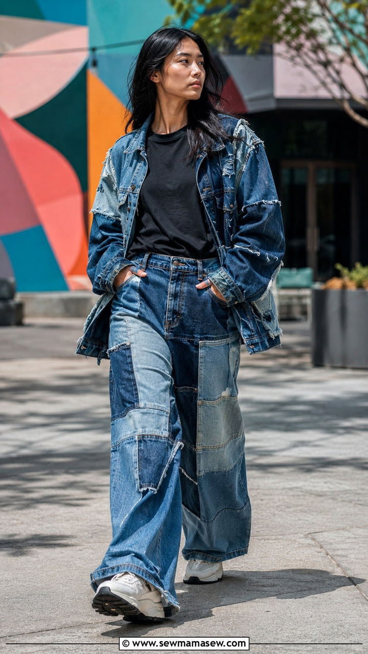 Deconstructed Denim Outfit - 30 edgy outfit ideas for women