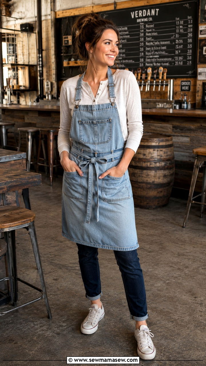 Denim Apron With Jeans Casual Waitress - 25 Waitress outfit ideas