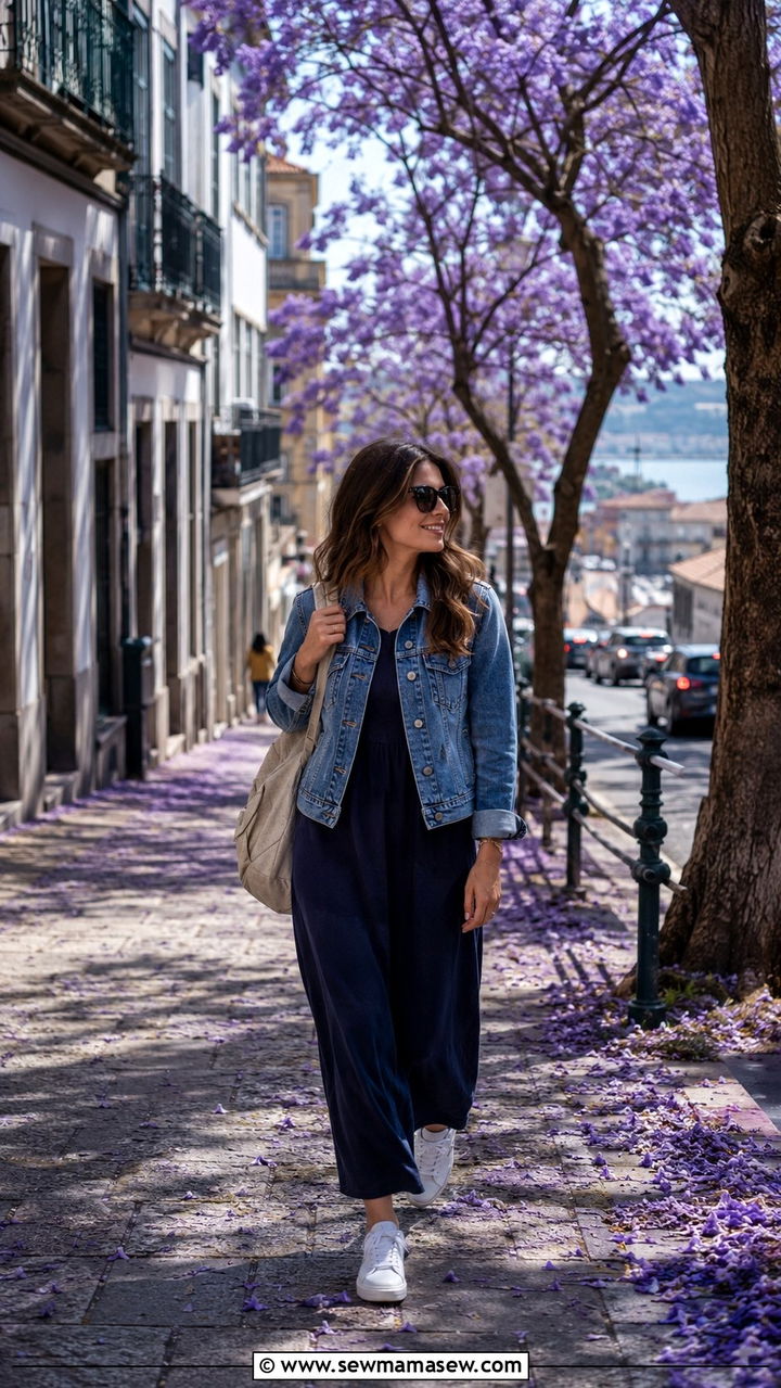 Denim Jacket And Maxi Dress Porto Spring Transition - 25 Porto outfit ideas