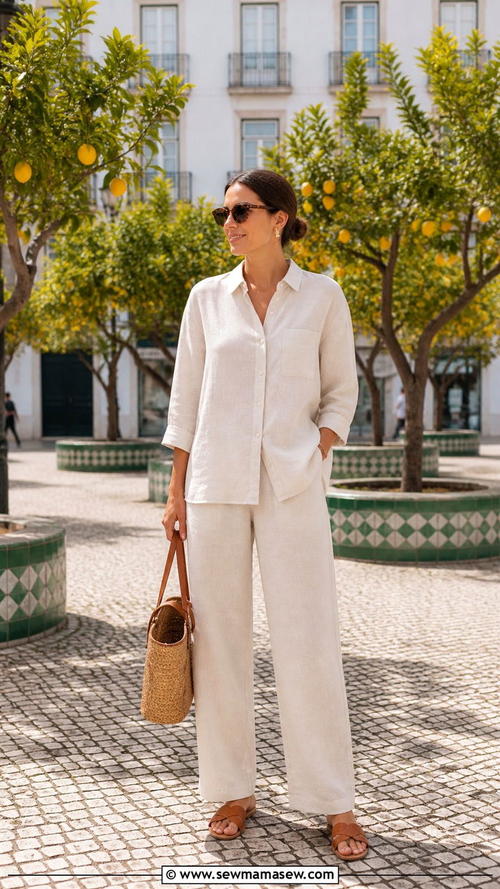 Denim Jacket Layered Over a Floral Midi Dress - 40 What to wear in Lisbon