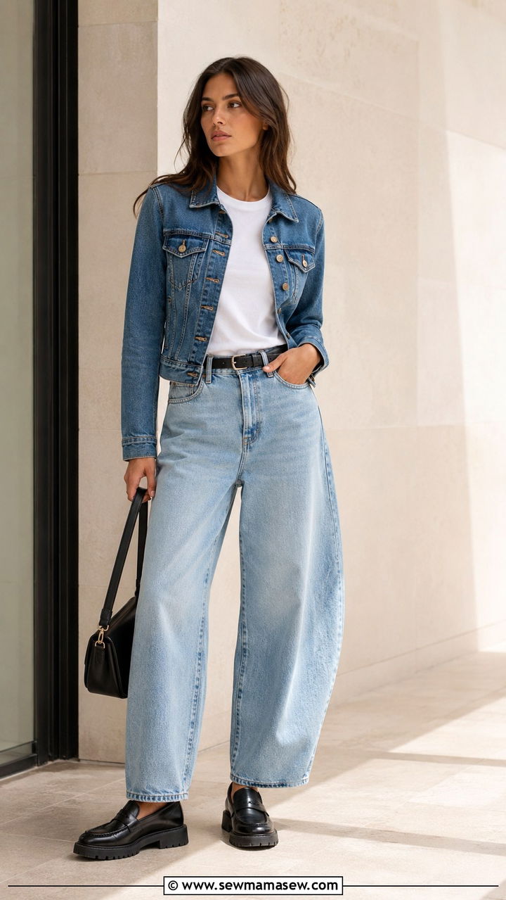 Denim Jacket With Bootcut Jeans And Heeled Booties - 30 Denim jacket and jeans outfit ideas