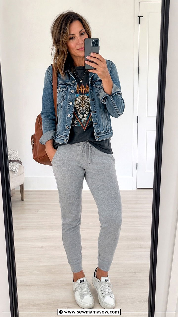 Denim Jacket With Floral Midi Dress Outfit - 20 denim jacket outfits for women over 40